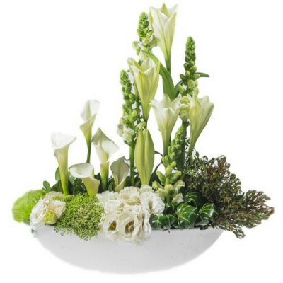 סידור פרחים לבן ענק