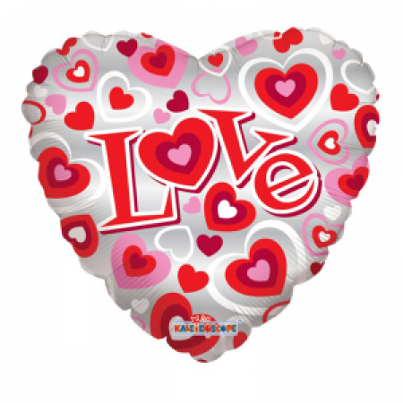 בלון הליום בצורת לב וכיתוב love